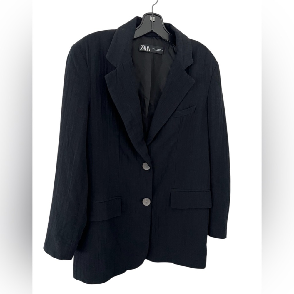 ZARA Blazer Relaxed Fit Lightweight In Black Size XS - Picture 7 of 16